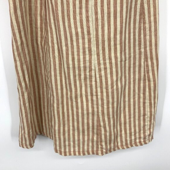 Faithfull The Brand Dress Small 100% Linen Stripe Lace Up Mini - Picture 10 of 16